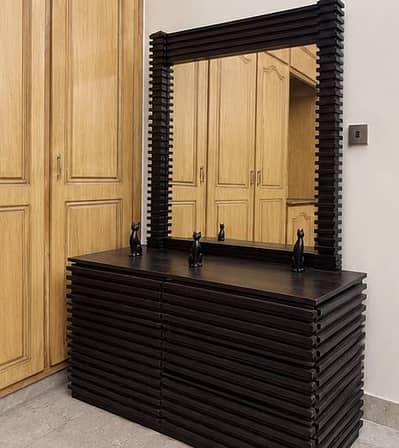 Premium Wooden Dressing Table with Large Mirror