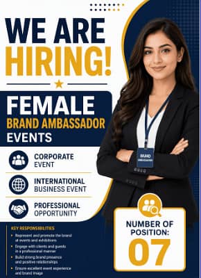Female Brand Ambassador or Ushers need for corporate Event