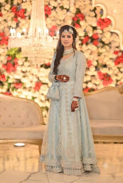 Beautiful ice blue Walima Dress – Complete Set