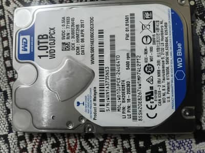 1TB Hard WD 100 percent health 2.5 inch small size HDD