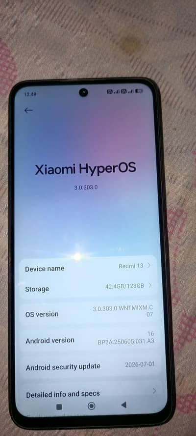 Xiaomi Redmi 13 8+4 128 GB andriod 16 oficail mobail