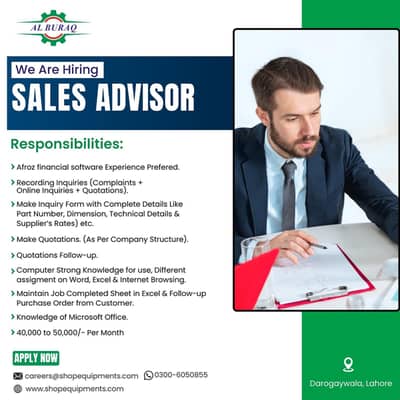 Sales Advisor Machines, Parts & Service