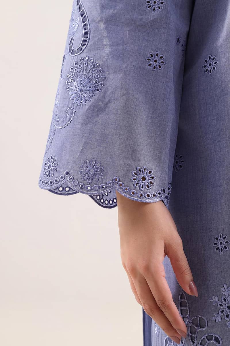 Solid Embroidered Lawn Stitched 2 Piece. 4