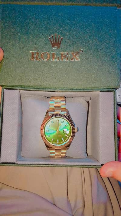 Rolex Style Golden Watch for Sale – Beautiful Dial & Premium Look