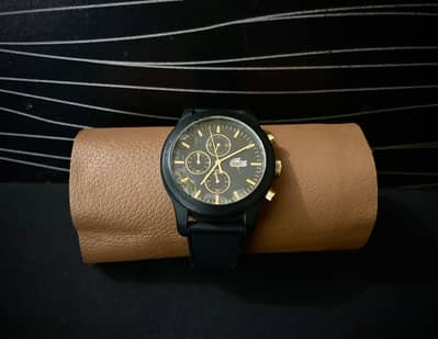 Original Lacoste 12.12 Chronograph Watch (Black & Gold)
