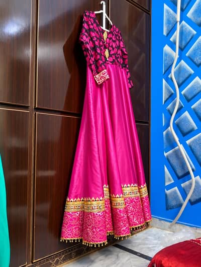 black pink . maxi. party wear.