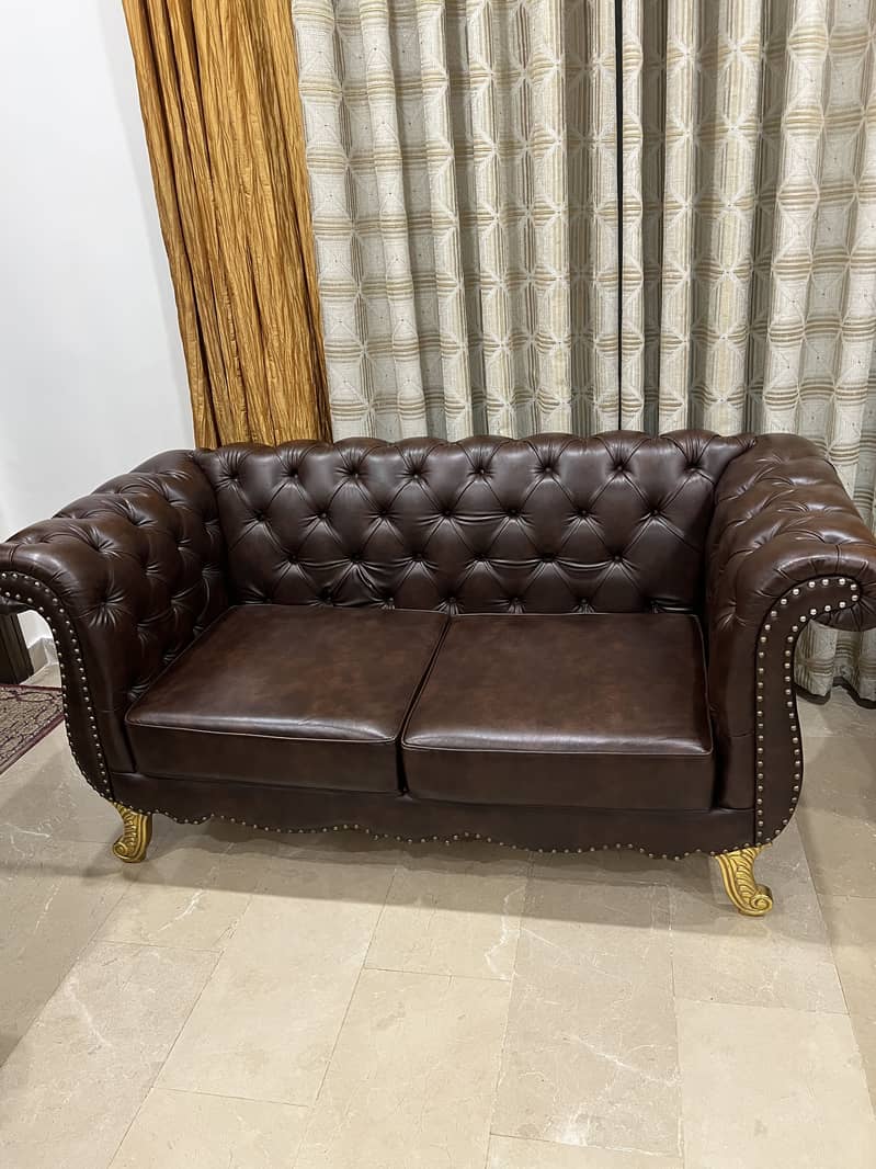 Sofa/leather/sold wood/ coffee table 0