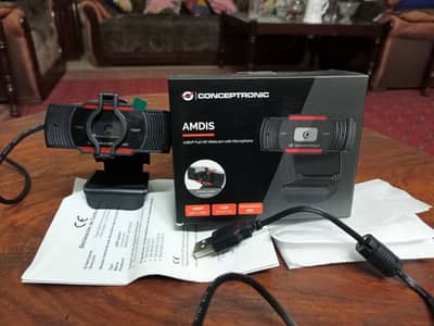 CONCEPTRONIC AMDIS 1080p HD Webcam Noise Reduction Mic Complete Box