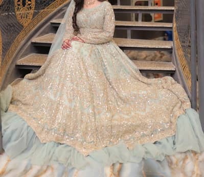  Walima Bridal Gown – Sea Green/Mint Heavy Embellished 