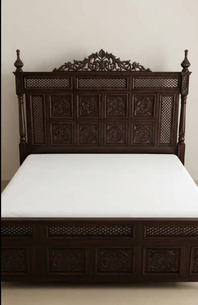 Beautiful Dark Brown Wooden Bedroom Set