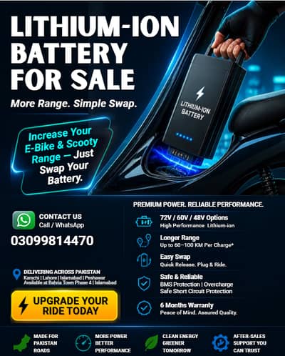 48v Lithium Ion Battery for E-Bike & Electric Scooter