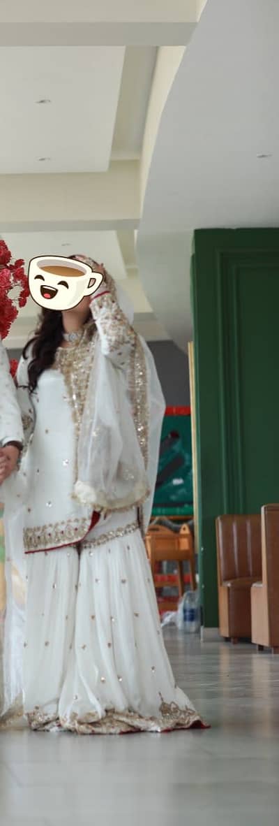 Nikkah Gharara Lehnga White