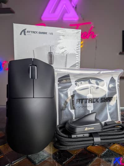 Attackshark V8 Black (8K Polling Rate) Wireless Gaming Mouse