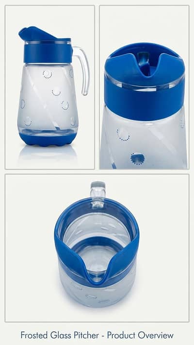 Frosted Glass Water Jug / Pitcher (Unused)