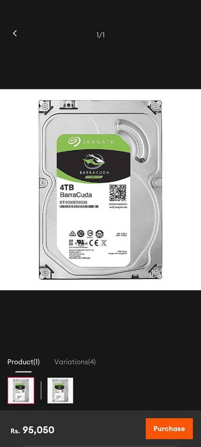 4TB hard disk  100% hard health