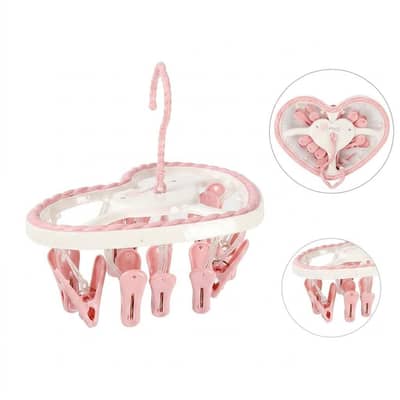 Baby Cloth Hanger with Clips (Pink)