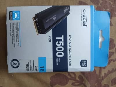 SSD(Storage)Crucial 1TB T500 Gen4 NVME M. 2 PRO W/Heatsink NEW 1-Y Warr