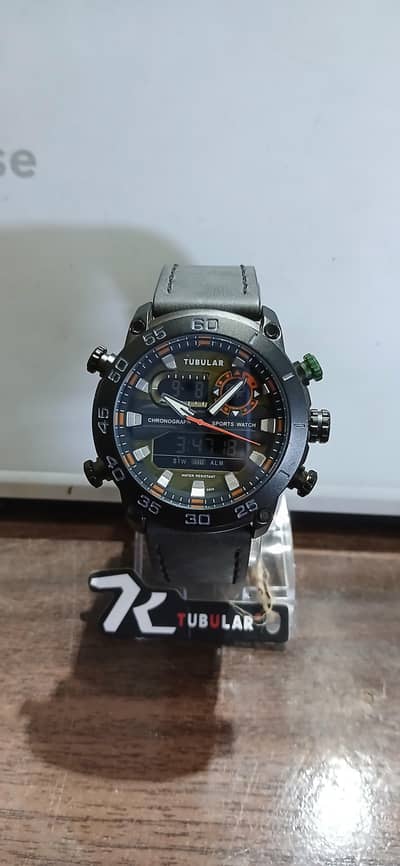 tubular dual time watch