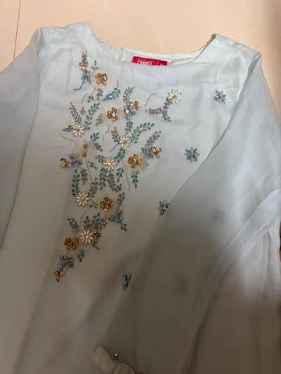 Light Blue Embroidered Suit