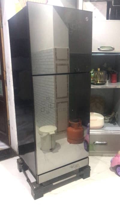 Refrigerator and freezer glass door