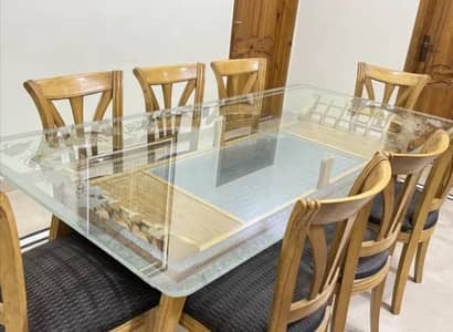 Dining table with Eight chairs