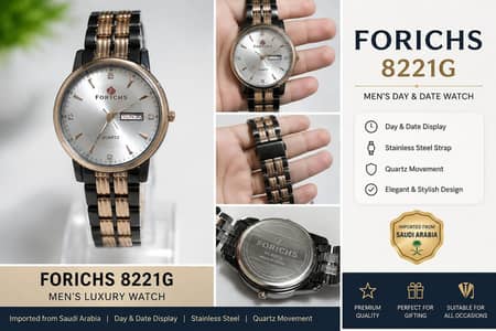 Forichs 8221G Men’s Luxury Stainless Steel Watch