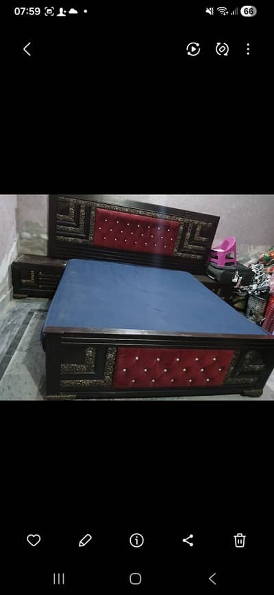 8 foot bed with side table condition like new