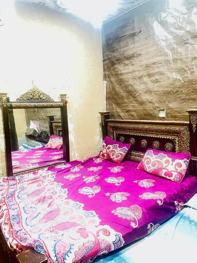 double bed 2 side tables , dressing table