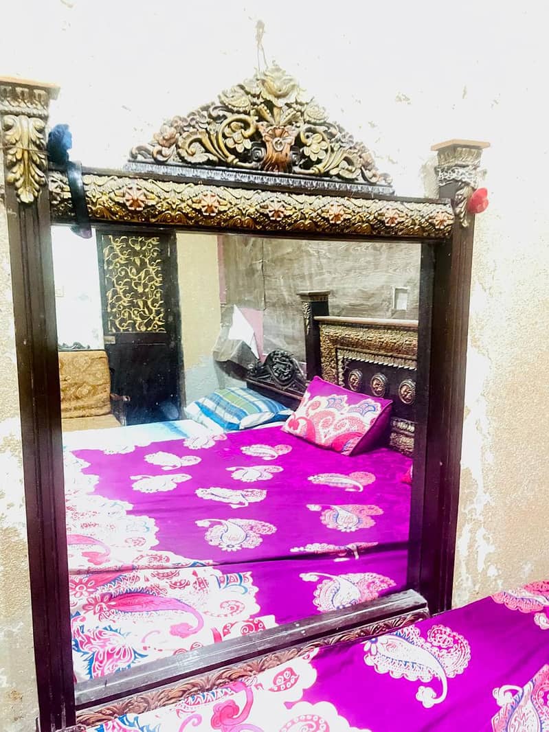 double bed 2 side tables , dressing table 1