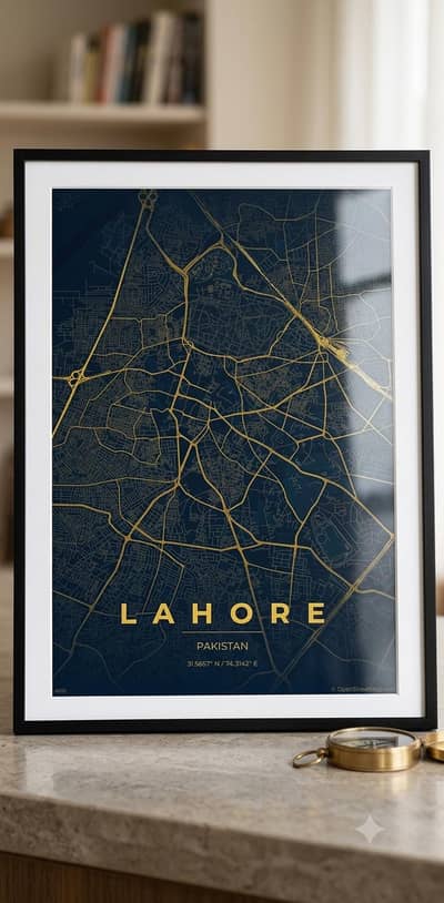 a4 size frame with your location anywhere around the county.