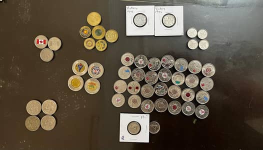 Canadian colours and Comimortave 153 coins 20200
