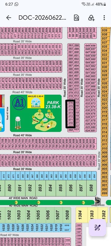 Ajwa City A1 Block Park Facing 5 Marla Plot available for sale on reasonable price