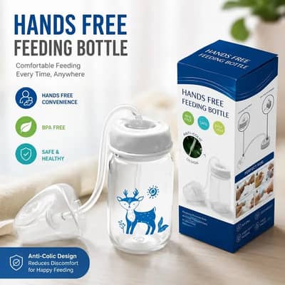 Hands Free Feeding Bottle for Baby | Anti-Colic Baby Feeding Bottle |