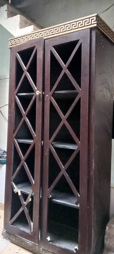 Wooden Showcase 2 Door – Antique Design | Urgent Sale