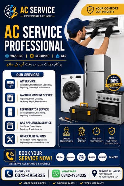 Professional AC Service | AC Washing, Repairing & Gas Filling