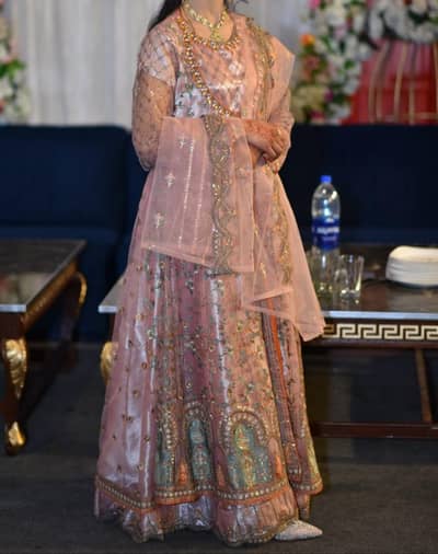 elegant pink embroidered maxi