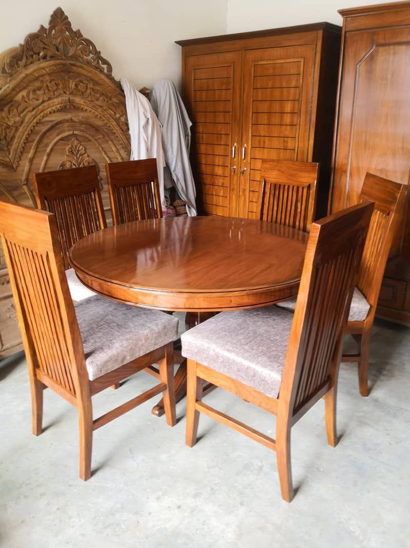 Dinning table in sheva wood 5