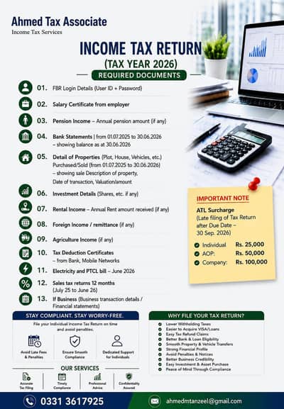 Filer, NTN, Company Registration, Private Limited SECP, FBR, SRP, PRA