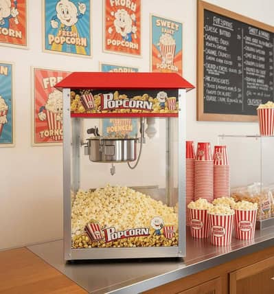 Pop Corn cafe Dough Roller Pizza prep table under counter chiller