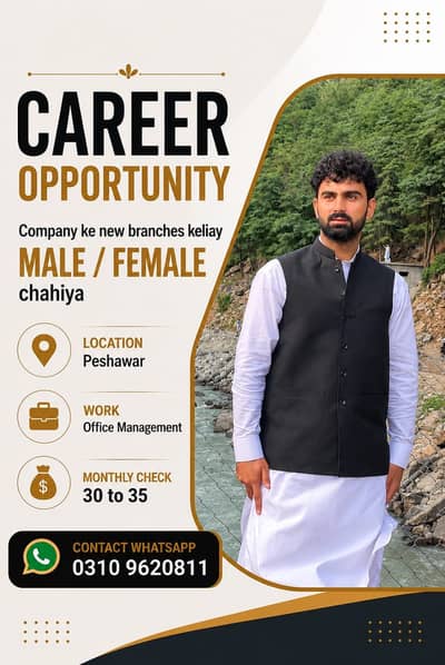 Office work male and female required