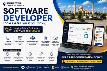 Professional Website & Software Development Services – Bahria Phase 8