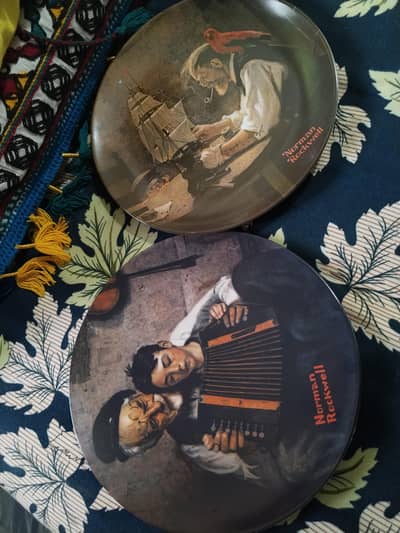 Norman Rockwell Original Wall Plates (2 pieces)