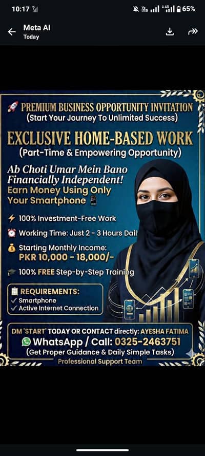 Home Based Online Opportunity-Earn Monthly Income From Smartphone