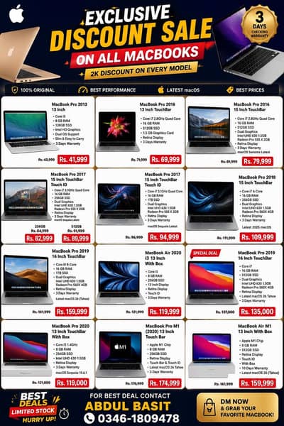 apple macbook pro and macbook air all model 2019/m1 /2018