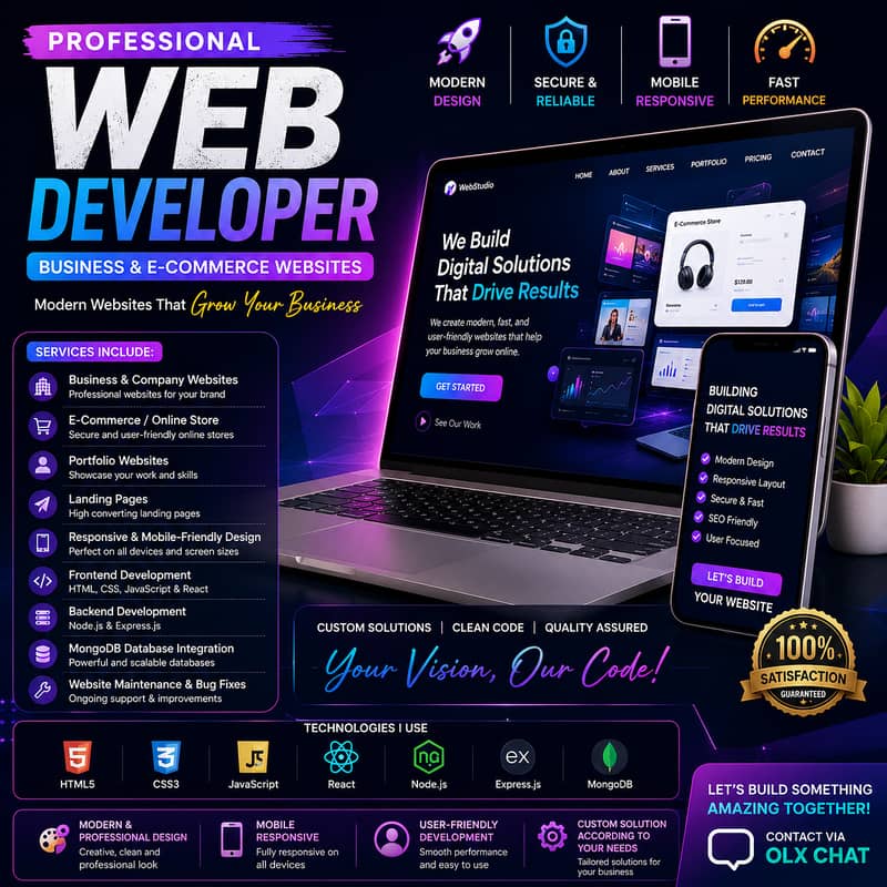 Professional Web Developer | Business & E-Commerce Websites 0