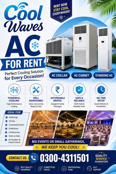 Ac Renting Services/ Cabinat Chiller/ Cabinate Ac/ Ac on rent / Rent