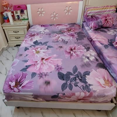 Bed with cupboard