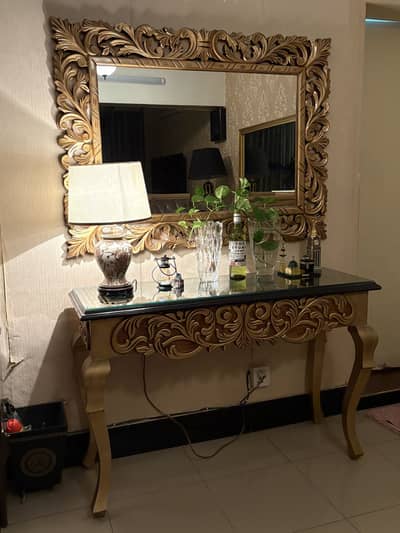 Console table with mirror