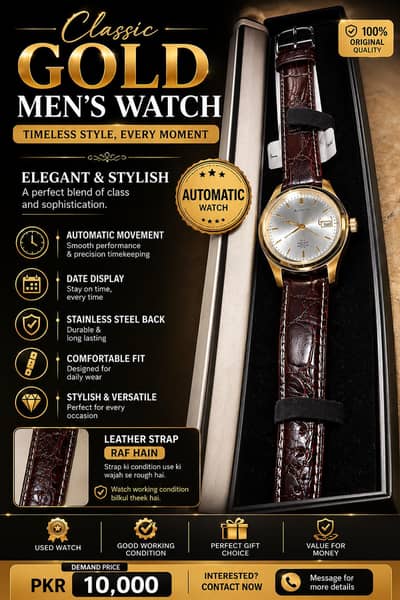 Classic Gold Men’s Automatic Watch vip watch