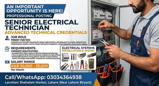 Job Position: Senior Electrical Technician